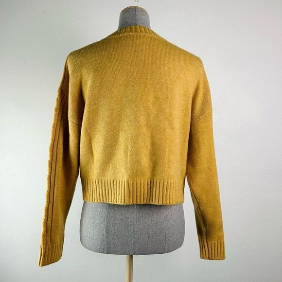Lulus Forever My Favorite Season Mustard Yellow Knit Cardigan Sweater‎ - Small - Picture 4 of 7